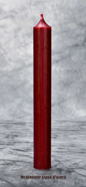Hexenshop Dark Phönix Dunkelrot Durchgefärbte Ritualstabkerze 18cm
